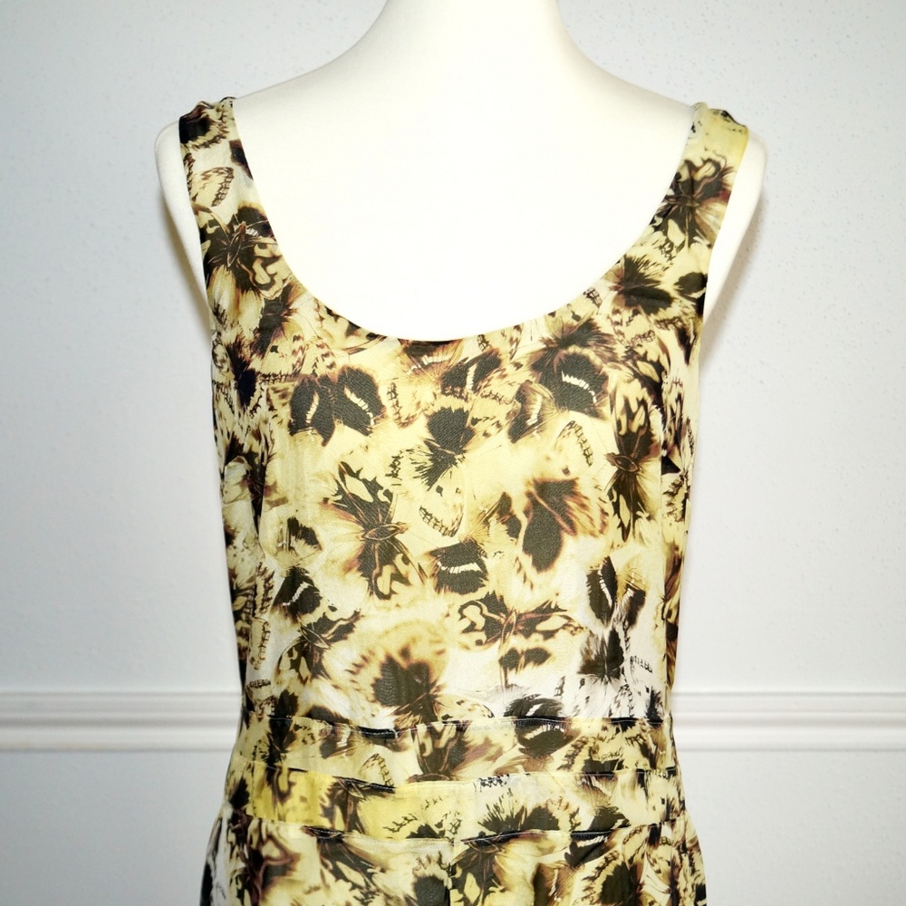 Leifsdottir Anthro Yellow Butterfly Silk Dress - Picture 2 of 7